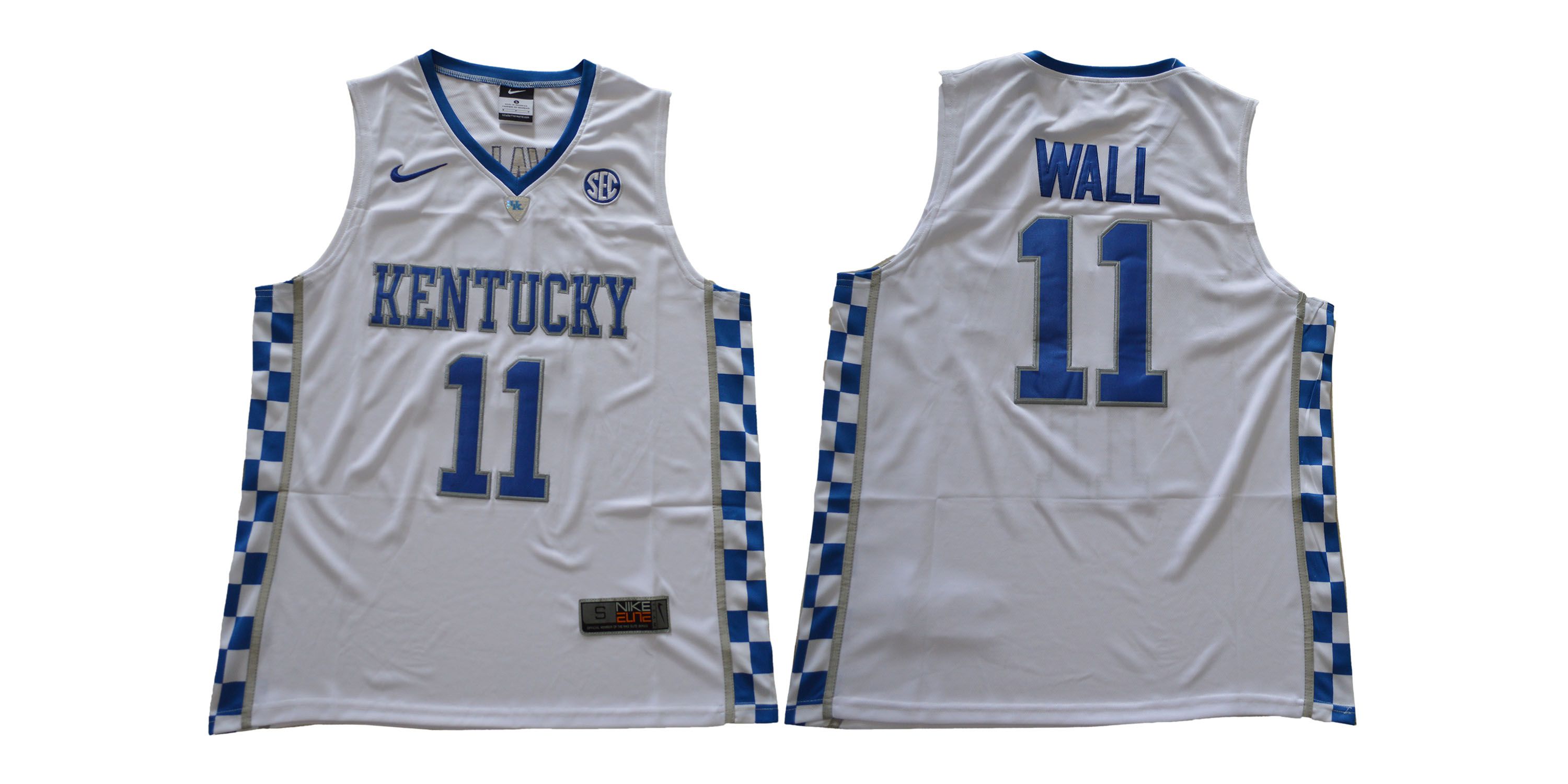 Men Kentucky Wildcats #11 Wall White NCAA Jerseys->ncaa teams->NCAA Jersey